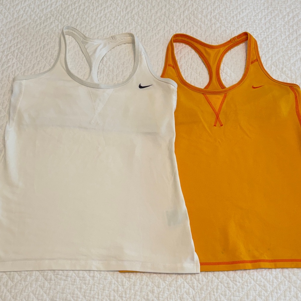 Nike Women’s Racerback Tank Set - White & Orange, Size M